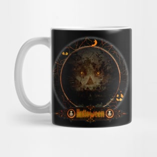 Happy Halloween Pumpkin Skull Badge Mug